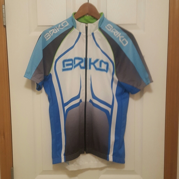 BRIKO JERSEY CYCLING FULL ZIPPER BLUE AND WHITE M - Picture 1 of 6